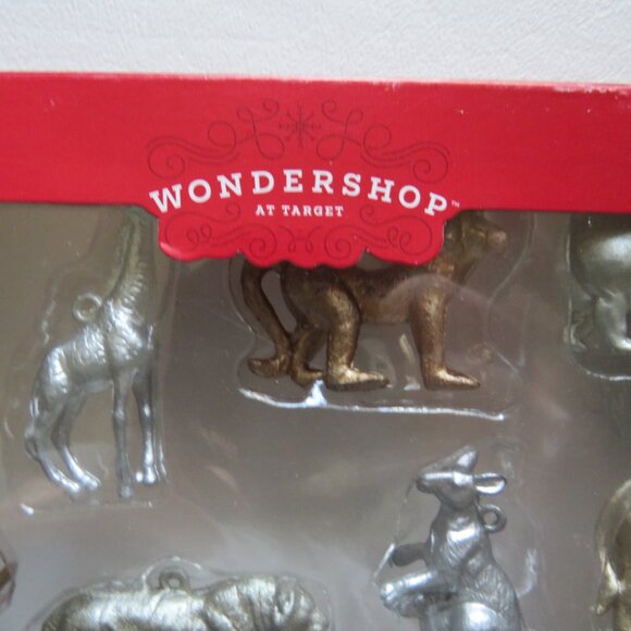 Wondershop 16 mini jungle metallic silver & gold animals Christmas ornaments - Picture 8 of 8